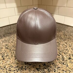 Vtg Emstate by Winner Caps Brown Genuine Leather Cap Hat Made in USA Mens Large
